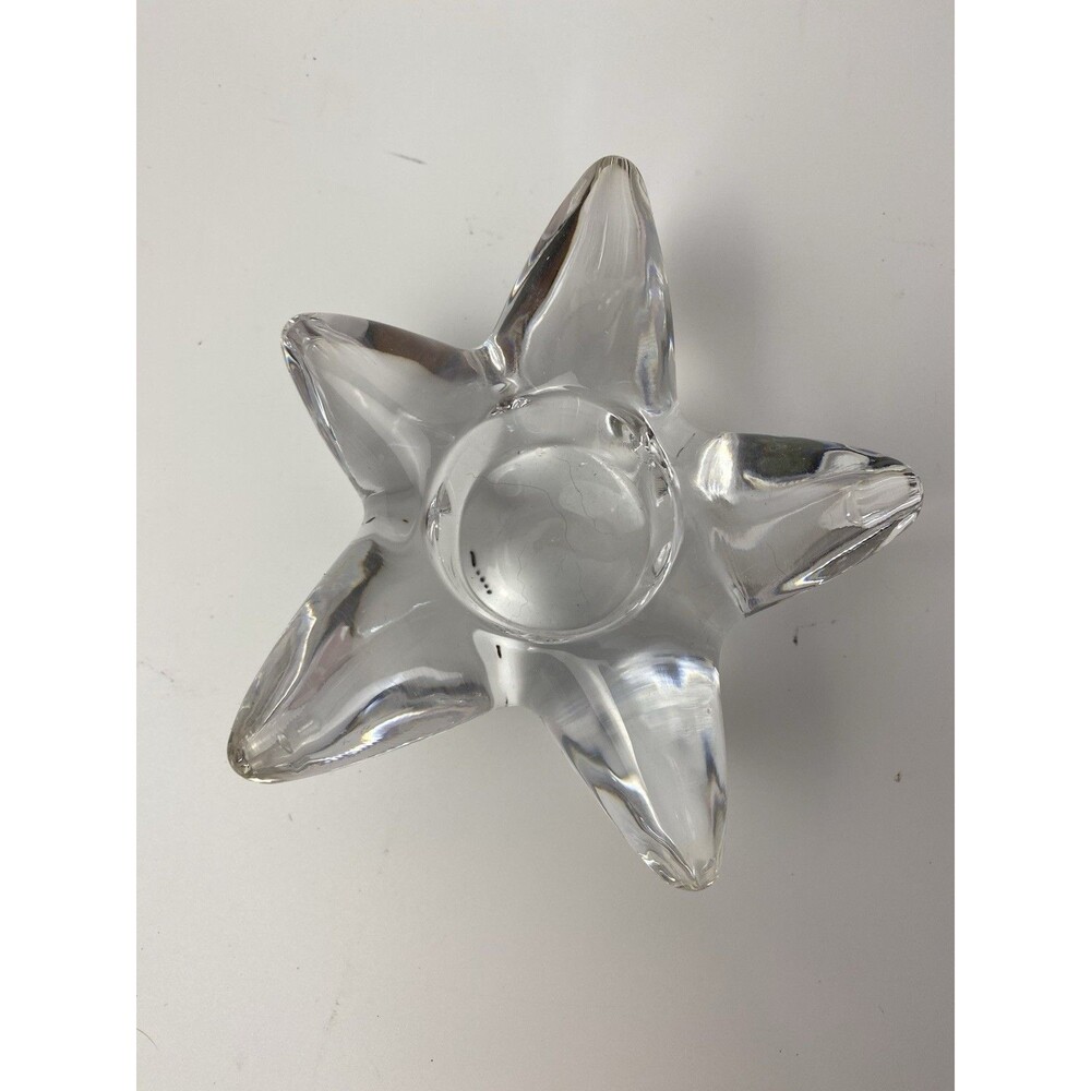 Orrefors Crystal Star Starfish Votive Candle Holder (Signed) Made In Sweden